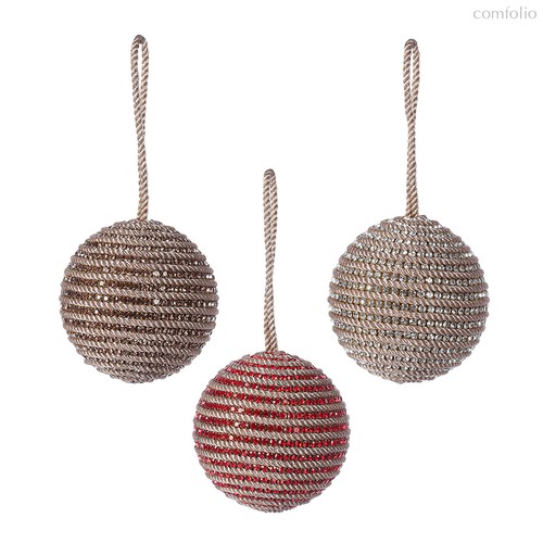 Набор елочных украшений Rustic diamonds из коллекции New Year Essential, 3 шт. - Tkano