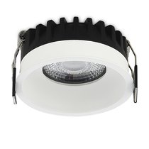 LED, CRATER cв-к встраиваемый, 10W, 896Lm, 3000K, D82хH40мм, IP44, 60°, Ra>90, UGR<19, PF0, 9, белый RAL9003, источник питания в комплекте - Donolux