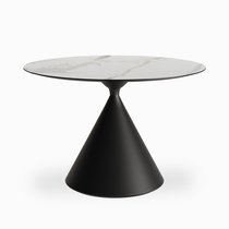 Обеденный стол Cardiff Sole диаметр 120, цвет белый/черный - Cosmo Red