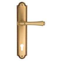 Дверная ручка Venezia Callisto CYL на планке PL98 французское золото + коричневый - Venezia Collezione