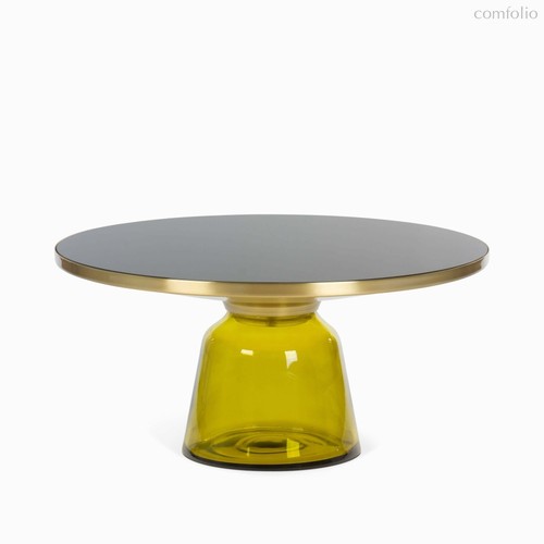 Кофейный столик Vaso Glass 1 диаметр 75, цвет желтый/черный - Cosmo