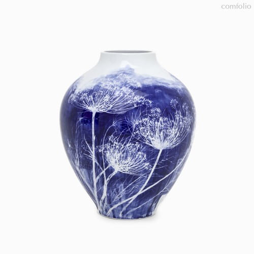 Ваза Verona II высота 36, цвет белый/синий - Cosmo