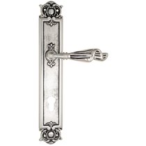 Дверная ручка Venezia Opera CYL на планке PL97 натуральное серебро + черный - Venezia Collezione