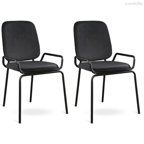 Набор из 2 стульев Ror, Double Frame, велюр, черный /черный - Latitude