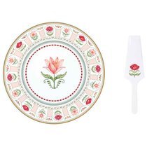 Блюдо для торта с лопаткой Flowery, 31 см - Easy life