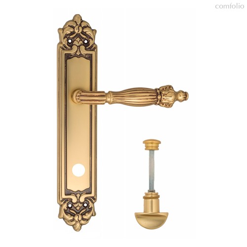 Дверная ручка Venezia Olimpo WC-2 на планке PL96 французское золото + коричневый - Venezia Collezione