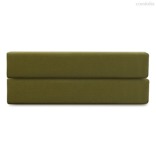 Простыня на резинке из премиального сатина оливкового цвета из коллекции Essential, 200х200х30 см - Tkano