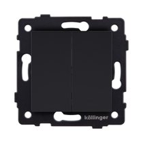 Выключатель 2-клавишный 10А/250В, черный матовый Kollinger REA-S-007BM для Aspekt, Eleganz, Reflex - Kollinger