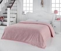 Простыня махровая "KARNA" SAVINA 160x220 см, цвет розовый - Bilge Tekstil