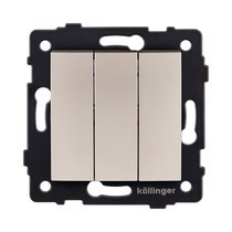 Выключатель 3-клавишный 10А/250В, изогнутый, золотой Kollinger REA-R-012GD для Aspekt, Eleganz, Reflex - Kollinger