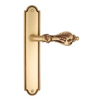 Дверная ручка Venezia Florence на планке PL98 французское золото + коричневый