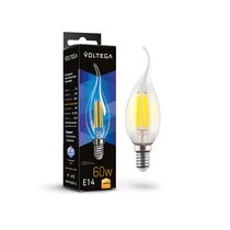 Светодиодная лампа филамент свеча на ветру 6Вт 3000K E14 340° - Voltega