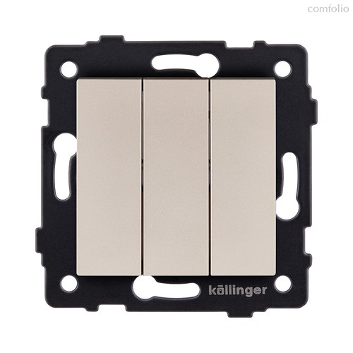 Выключатель 3-клавишный 10А/250В, золотой Kollinger REA-S-012GD для Aspekt, Eleganz, Reflex - Kollinger