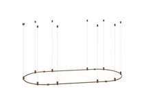 Magnet Modular System «CODE 1.2», D800xL1800хH95-3000 мм (высота регулируется), DC24V, подвесное овальное основание для модульных светильников, темная бронза, блок питания в комплект не входит - Donolux