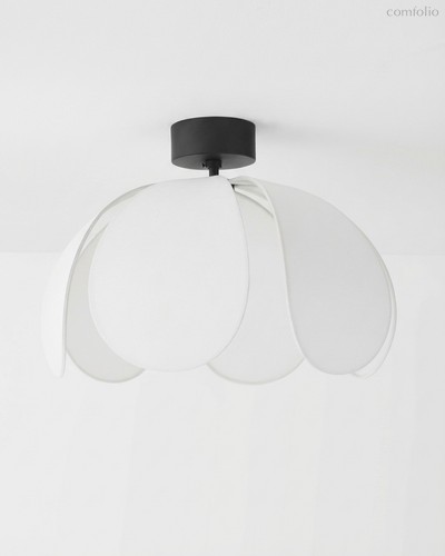 Черный потолочный светильник Флэк с белым абажуром, цвет белый - Louvre Home