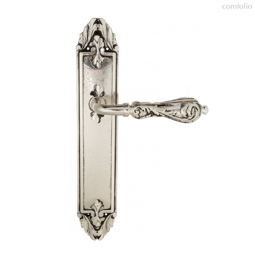 Дверная ручка Venezia Monte Cristo на планке PL90 натуральное серебро + черный - Venezia Collezione