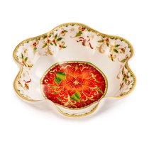 Салатник Lamart Palais Royal Рождественская звезда 18 см, борт волна, фарфор - Lamart