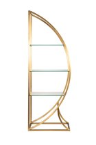 Стеллаж "Полусфера" прозрачное стекло/золото матовый 71x48x202см - Garda Decor