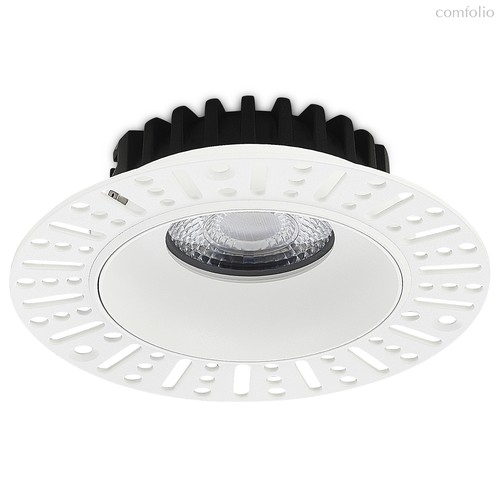 LED, CRATER cв-к встраиваемый, 10W, 931Lm, 4000K, UGR<19, D126хH40мм, IP44, 60°, Ra>90, PF0, 9, белый RAL9003, источник питания в комплекте - Donolux