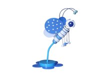 Donolux BABY лампа настольная, пчёлка, голубого цвета, диам 25см, выс 40см, 1хЕ27 40W, арматура голу - Donolux