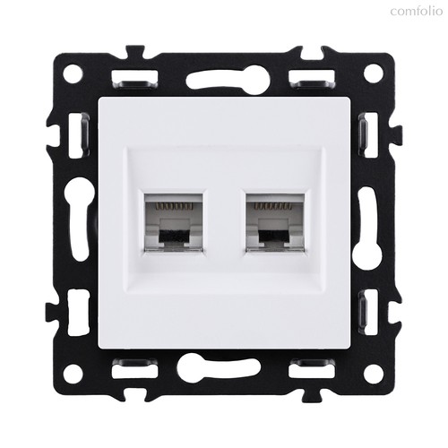 Розетка двойная Ethernet RJ45 Cat.6, белый Kollinger Asthetik AS-018WH - Kollinger