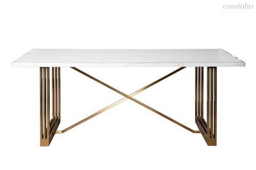 Стол обеденный белый / браш. золото 200x100x76см - Garda Decor