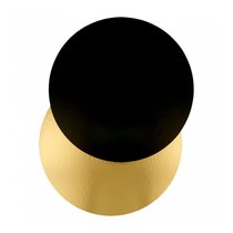 Подложка кондитерская двусторонняя, d 22 см, золотая/черная, картон, 100 шт - Garcia De Pou