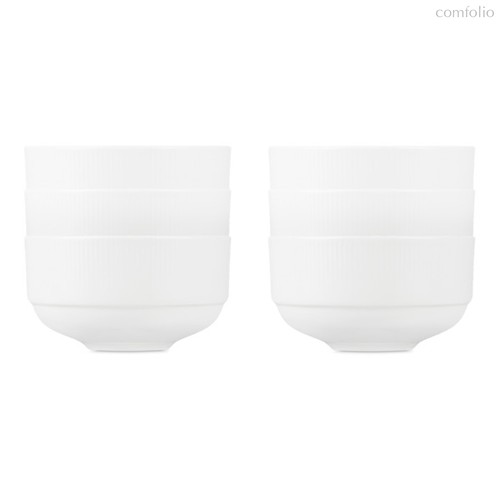 Набор салатников порционных Decor de table Плиссе 250 мл, d10,3хh5,5 см, 6 шт, фарфор костяной, п/к - Decor De Table