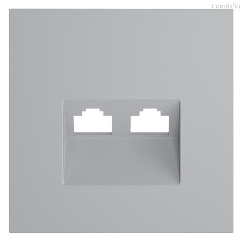 Накладка для розетки компьютерной двойной RJ45+RJ45 кат.6, S70 серый - Voltum