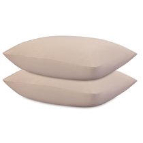 Набор наволочек из премиального сатина бежевого цвета из коллекции Essential, 50х70 см - Tkano