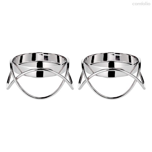 Набор подсвечников для интерьерных свечей Edzard Бастия d11,5хh5 см для свечей 8 см, 2 шт, никель - Edzard