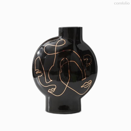 Ваза Faces Print высота 32, цвет черный - Cosmo