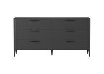Комод Type oak 6 ящиков ширина 170 см (черный) - Ellipse
