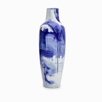 Ваза Beviss высота 80, цвет белый/синий - Cosmo