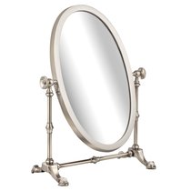 Зеркало настольное косметическое овальное, цвет Состаренное серебро - Covali