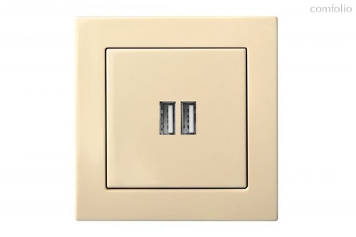 Розетки и выключатели: Устройство зарядное USB (A+A) 3,4А, слоновая кость, Classic - Kanlux