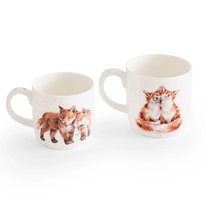 Набор кружек Royal Worcester Забавная фауна Родитель и ребенок Лисички 310 мл, 2 шт, фарфор костяной - Royal Worcester