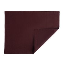 Салфетка под приборы из умягченного льна с декоративной обработкой бордового цвета Essential, 35х45 - Tkano