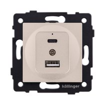 Розетка USB A+C 20W, золотой Kollinger REA-037GD для Aspekt, Eleganz, Reflex - Kollinger