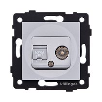 Розетка двойная TV (мама) + телефонная розетка RJ11, серый Kollinger REA-013GY для Aspekt, Eleganz, Reflex - Kollinger