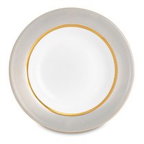 Тарелка суповая Narumi Золотой алмаз 23 см, фарфор костяной - Narumi