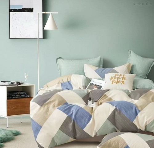 Комплект постельного белья CA-7-759 Дуэт Сатин печатный с наволочками 70х70х2шт.+ 50х70х2шт. - АльВиТек