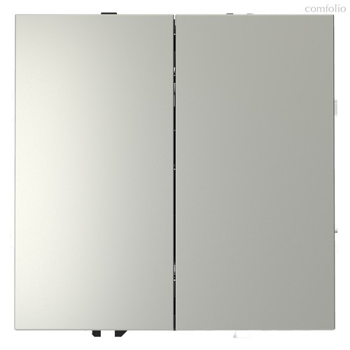 Перекрестный переключатель встраиваемый VOLTUM S70 двухклавишный 10А, сталь - Voltum