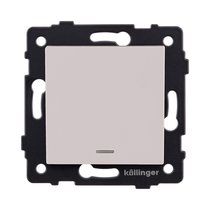 Выключатель 1-клавишный 10А/250В с LED подсветкой, кашемир матовый Kollinger REA-S-002CM для Aspekt, Eleganz, Reflex - Kollinger