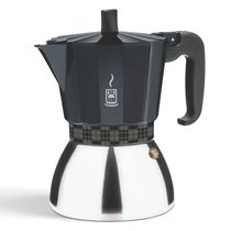 Кофеварка гейзерная на 6 чашек BRA Deluxe Induction, алюминий, черная, для индукции - BRA