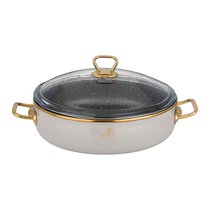 Сотейник Agness Эмалированный Со Стекл. Крышкой И Антипригар. Мраморным Покрытием, 26См / 3,5Л