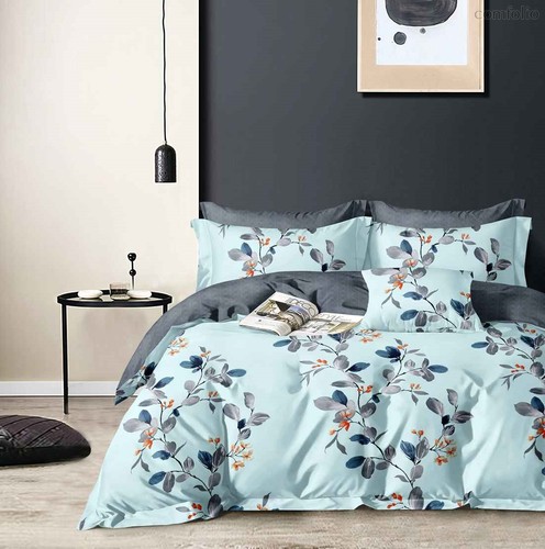 Комплект постельного белья CA-7-725 Дуэт Сатин печатный с наволочками 70х70х2шт.+ 50х70х2шт. - АльВиТек