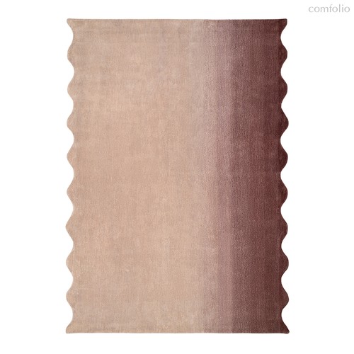 Ковер из шерсти Over Horizon цвета марсала из коллекции Trendy Ruffles - Tkano