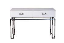 Консоль 2 ящика белая/хром 120x42x77см - Garda Decor