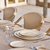 Тарелка круглая Pearl Cream PEP222-CRM (PEP222-03317R), цвет кремовый, 22 см - Costa Nova